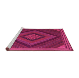 Sideview of Machine Washable Abstract Pink Contemporary Rug, wshcon2644pnk