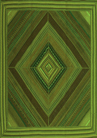 Abstract Green Contemporary Rug, con2644grn