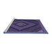 Sideview of Machine Washable Abstract Blue Contemporary Rug, wshcon2644blu