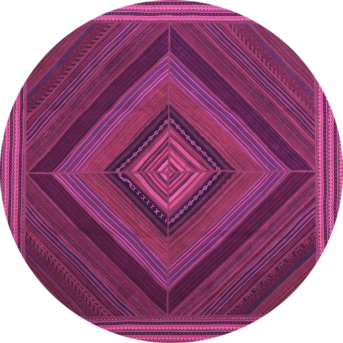 Round Machine Washable Abstract Purple Contemporary Area Rugs, wshcon2644pur