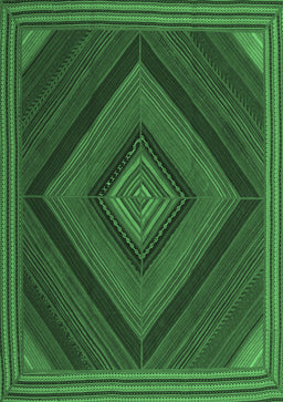 Abstract Emerald Green Contemporary Rug, con2644emgrn
