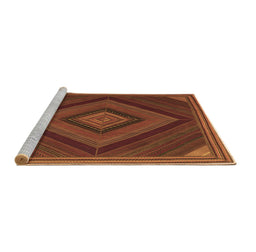 Sideview of Machine Washable Abstract Brown Contemporary Rug, wshcon2644brn