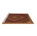 Sideview of Machine Washable Abstract Brown Contemporary Rug, wshcon2644brn