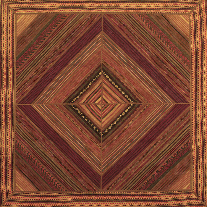 Square Abstract Brown Contemporary Rug, con2644brn