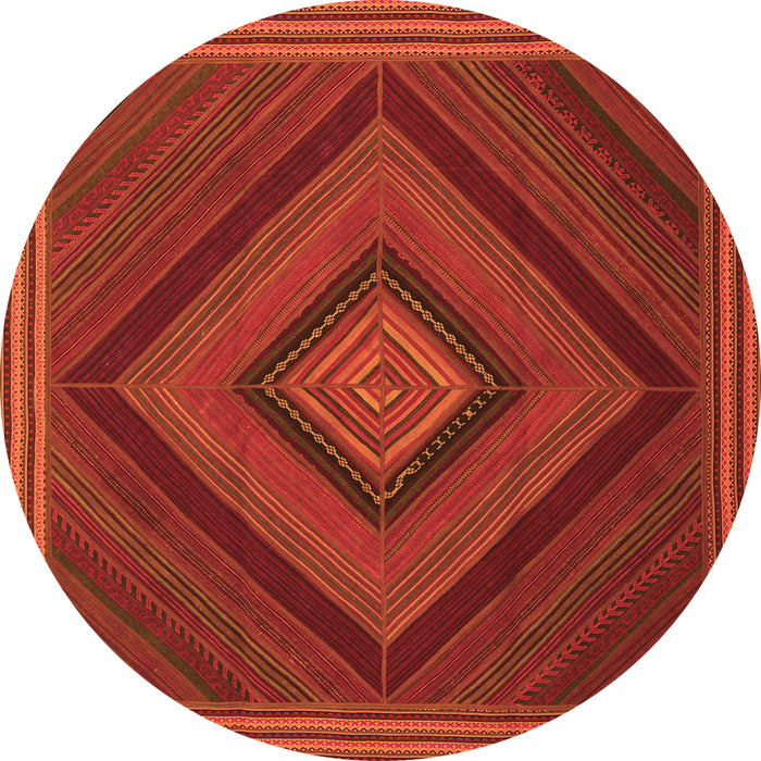 Square Abstract Orange Contemporary Rug, con2644org