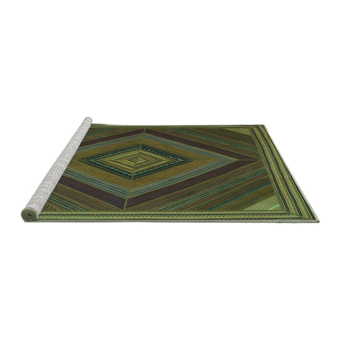 Sideview of Machine Washable Abstract Turquoise Contemporary Area Rugs, wshcon2644turq