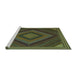 Sideview of Machine Washable Abstract Turquoise Contemporary Area Rugs, wshcon2644turq