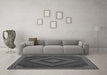 Machine Washable Abstract Gray Contemporary Rug in a Living Room,, wshcon2644gry