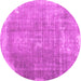 Round Abstract Pink Contemporary Rug, con2645pnk