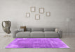 Machine Washable Abstract Purple Contemporary Area Rugs in a Living Room, wshcon2645pur