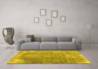 Machine Washable Abstract Yellow Contemporary Rug, wshcon2645yw