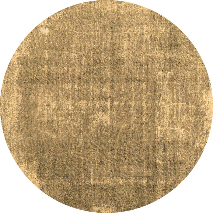 Round Abstract Brown Contemporary Rug, con2645brn