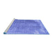 Sideview of Machine Washable Abstract Blue Contemporary Rug, wshcon2645blu