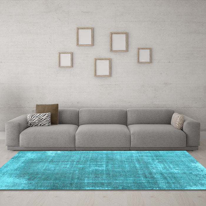 Machine Washable Abstract Light Blue Contemporary Rug in a Living Room, wshcon2645lblu