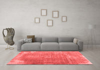 Machine Washable Abstract Red Contemporary Rug, wshcon2645red