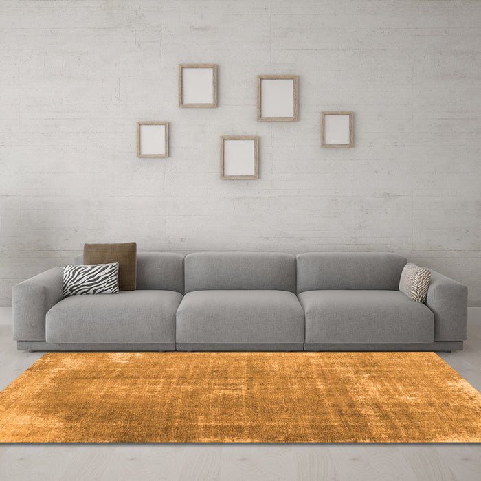 Machine Washable Abstract Orange Contemporary Area Rugs in a Living Room, wshcon2645org