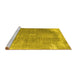 Sideview of Machine Washable Abstract Yellow Contemporary Rug, wshcon2645yw