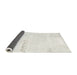 Thickness of Contemporary Dark White Beige Solid Rug, con2646