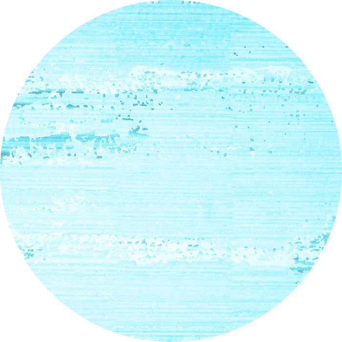 Round Machine Washable Solid Light Blue Modern Rug, wshcon2646lblu