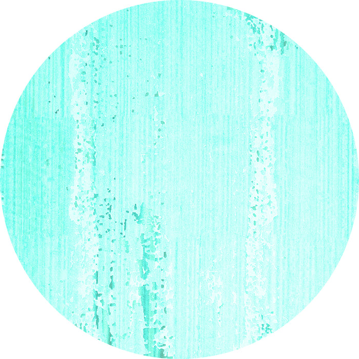 Round Solid Turquoise Modern Rug, con2646turq