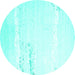 Round Solid Turquoise Modern Rug, con2646turq