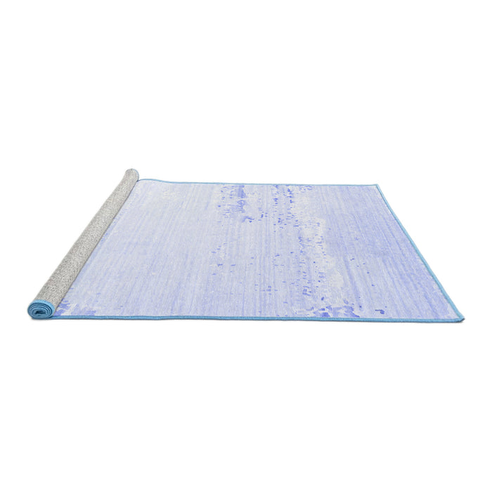 Sideview of Machine Washable Solid Blue Modern Rug, wshcon2646blu