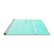 Sideview of Machine Washable Solid Turquoise Modern Area Rugs, wshcon2646turq