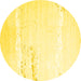 Round Solid Yellow Modern Rug, con2646yw