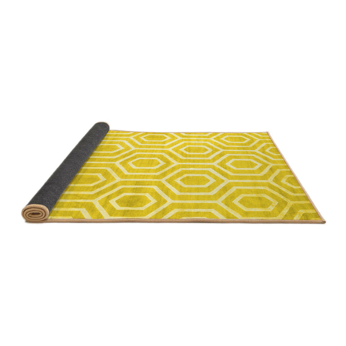 Sideview of Abstract Yellow Contemporary Rug, con2647yw