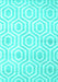 Machine Washable Abstract Turquoise Contemporary Area Rugs, wshcon2647turq