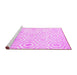 Sideview of Machine Washable Abstract Pink Contemporary Rug, wshcon2647pnk