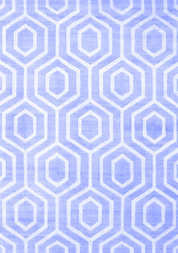 Abstract Blue Contemporary Rug, con2647blu