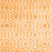 Round Machine Washable Abstract Orange Contemporary Area Rugs, wshcon2647org