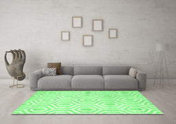 Machine Washable Abstract Emerald Green Contemporary Area Rugs in a Living Room,, wshcon2647emgrn
