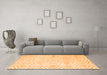 Machine Washable Abstract Orange Contemporary Area Rugs in a Living Room, wshcon2647org