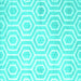 Square Machine Washable Abstract Turquoise Contemporary Area Rugs, wshcon2647turq