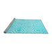 Sideview of Machine Washable Abstract Light Blue Contemporary Rug, wshcon2647lblu