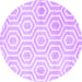 Round Abstract Purple Contemporary Rug, con2647pur