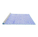 Sideview of Machine Washable Abstract Blue Contemporary Rug, wshcon2647blu