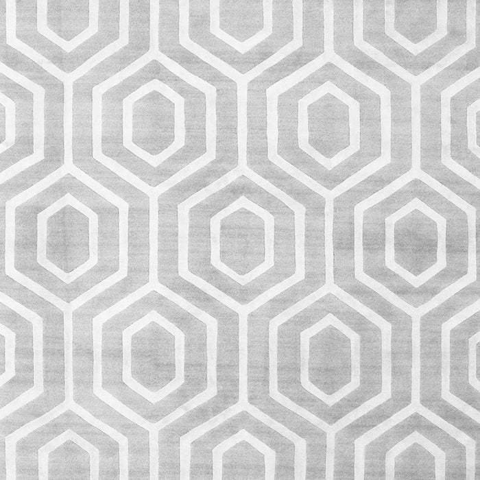 Abstract Gray Contemporary Rug, con2647gry