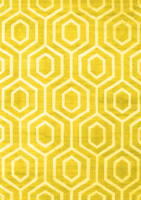 Abstract Yellow Contemporary Rug, con2647yw