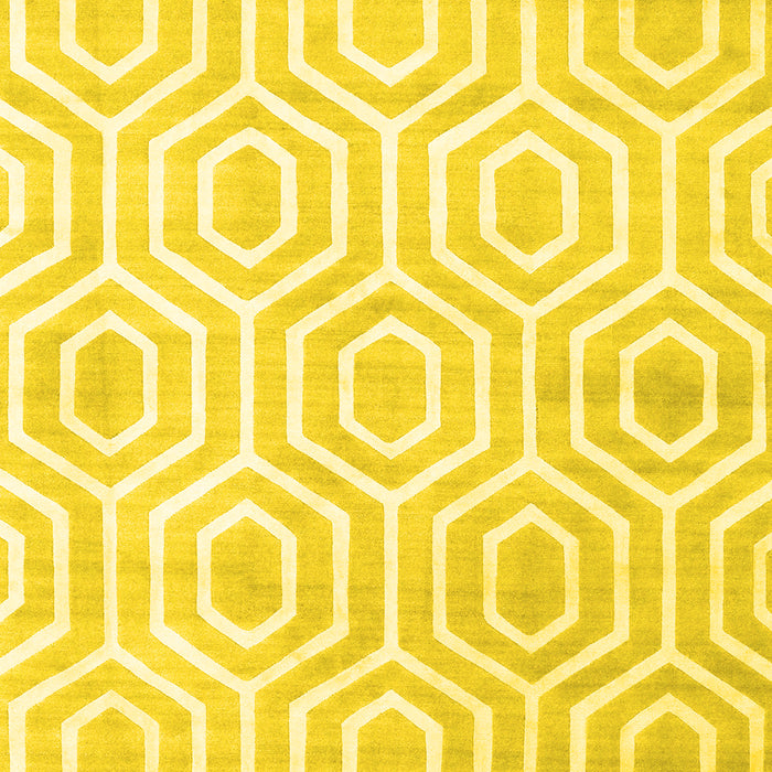 Abstract Yellow Contemporary Rug, con2647yw