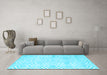 Machine Washable Abstract Light Blue Contemporary Rug in a Living Room, wshcon2647lblu