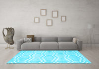 Machine Washable Abstract Light Blue Contemporary Rug, wshcon2647lblu