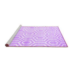 Sideview of Machine Washable Abstract Purple Contemporary Area Rugs, wshcon2647pur