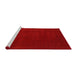 Serging Thickness of Machine Washable Contemporary Neon Red Rug, wshcon2648