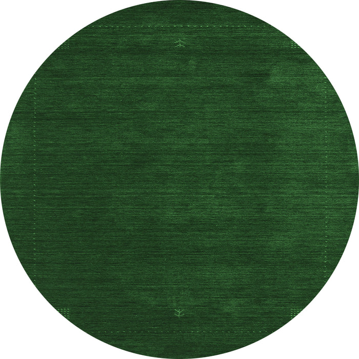 Round Abstract Emerald Green Contemporary Rug, con2648emgrn