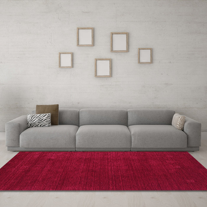 Machine Washable Abstract Pink Contemporary Rug in a Living Room, wshcon2648pnk