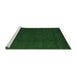 Sideview of Machine Washable Abstract Emerald Green Contemporary Area Rugs, wshcon2648emgrn