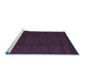 Sideview of Machine Washable Abstract Blue Contemporary Rug, wshcon2648blu